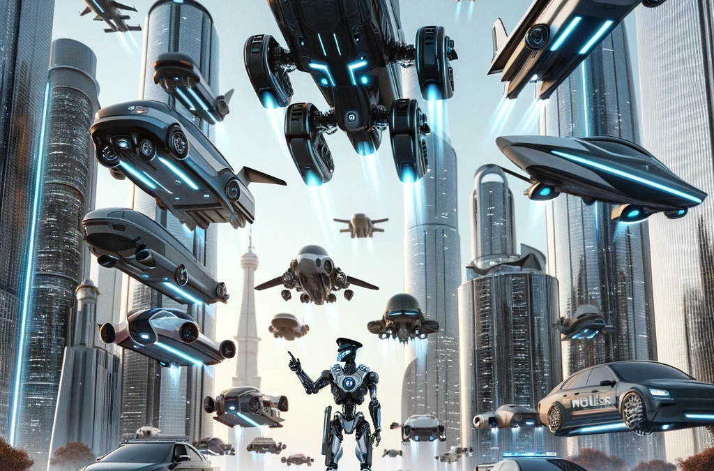 The Future of Traffic Control: Police Robots in the Futuristic City