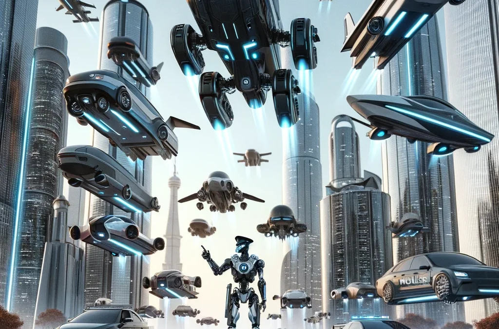 The Future of Traffic Control: Police Robots in the Futuristic City